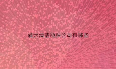 灌云清洁能源公司有哪些