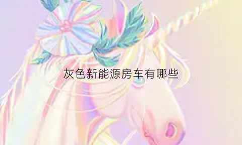 灰色新能源房车有哪些