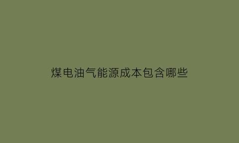 煤电油气能源成本包含哪些