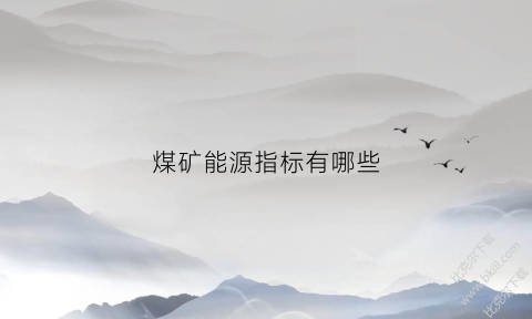 煤矿能源指标有哪些(什么是煤矿产能)