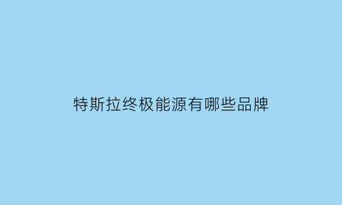 特斯拉终极能源有哪些品牌