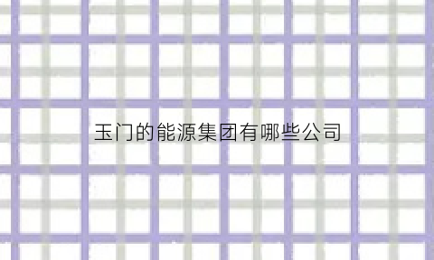 玉门的能源集团有哪些公司