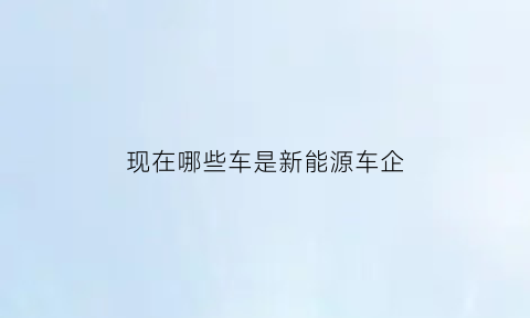 现在哪些车是新能源车企