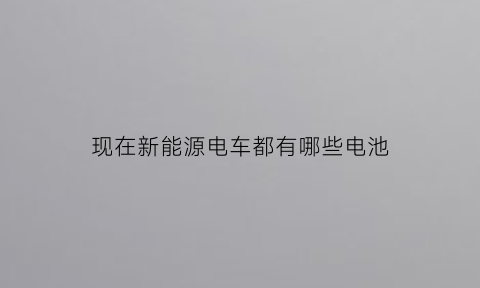 现在新能源电车都有哪些电池(现在新能源电车都有哪些电池类型)