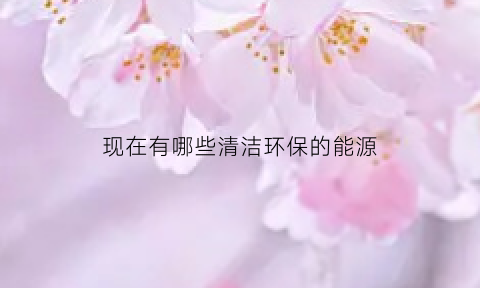 现在有哪些清洁环保的能源