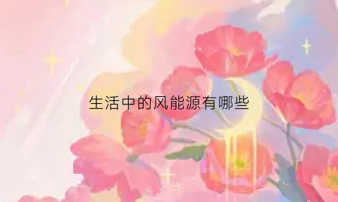 生活中的风能源有哪些