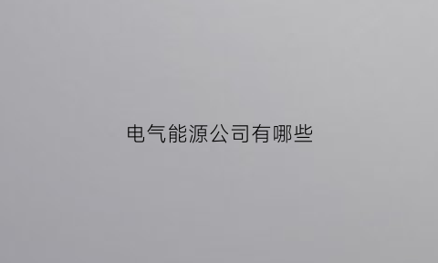 电气能源公司有哪些