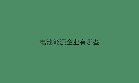 电池能源企业有哪些