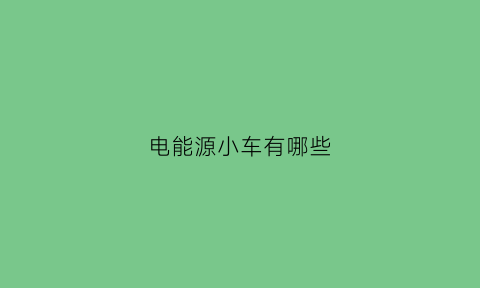 电能源小车有哪些