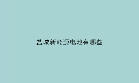 盐城新能源电池有哪些(盐城新能源电池有哪些企业)