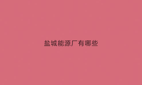 盐城能源厂有哪些