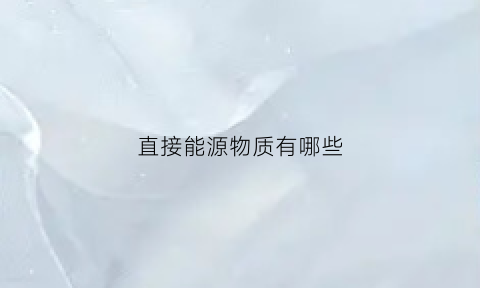 直接能源物质有哪些