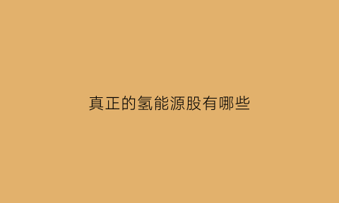 真正的氢能源股有哪些