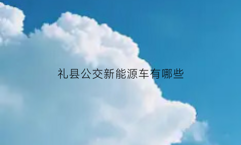 礼县公交新能源车有哪些