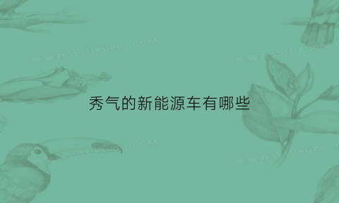 秀气的新能源车有哪些