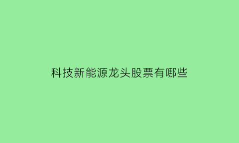 科技新能源龙头股票有哪些