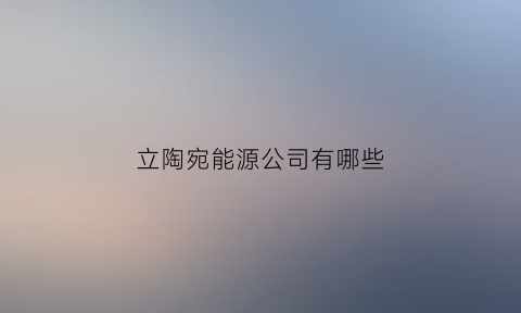 立陶宛能源公司有哪些