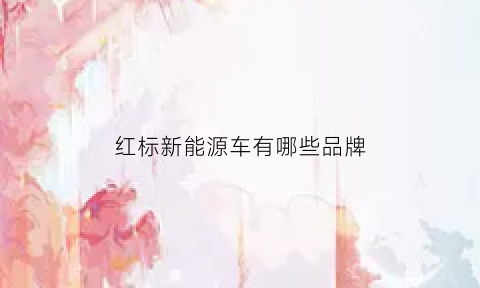 红标新能源车有哪些品牌