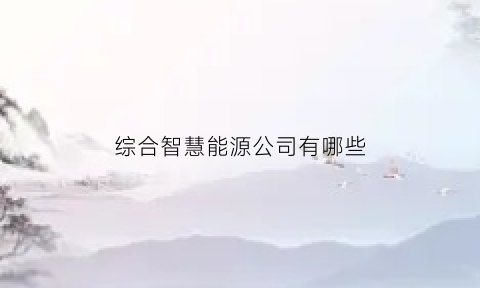 综合智慧能源公司有哪些