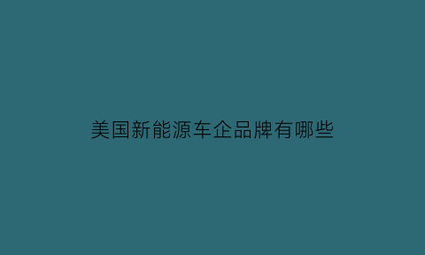 美国新能源车企品牌有哪些(美国新能源车企品牌有哪些名字)