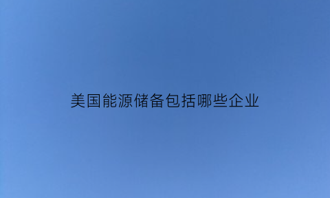 美国能源储备包括哪些企业