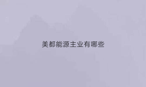 美都能源主业有哪些