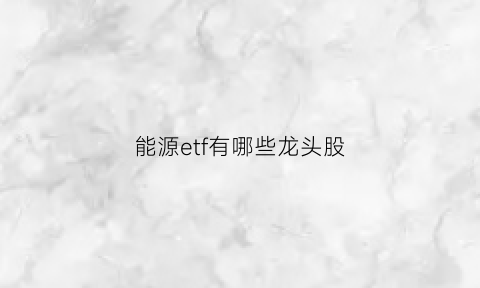 能源etf有哪些龙头股