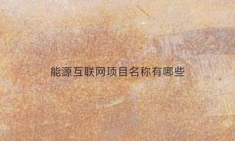 能源互联网项目名称有哪些(能源互联网项目名称有哪些呢)