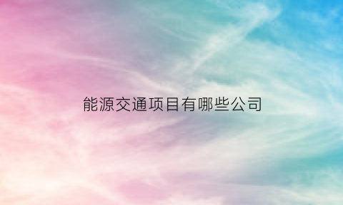 能源交通项目有哪些公司