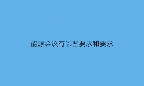 能源会议有哪些要求和要求