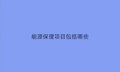 能源保理项目包括哪些