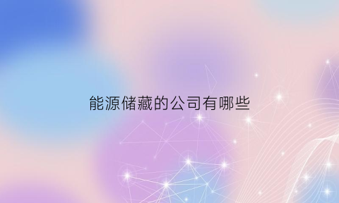 能源储藏的公司有哪些