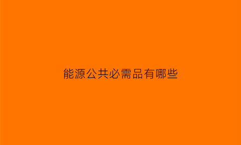 能源公共必需品有哪些