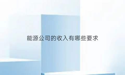 能源公司的收入有哪些要求