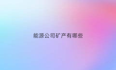 能源公司矿产有哪些