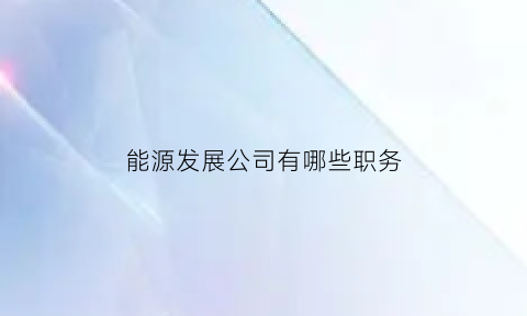 能源发展公司有哪些职务