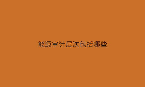 能源审计层次包括哪些