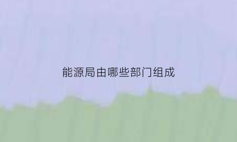 能源局由哪些部门组成