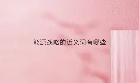 能源战略的近义词有哪些