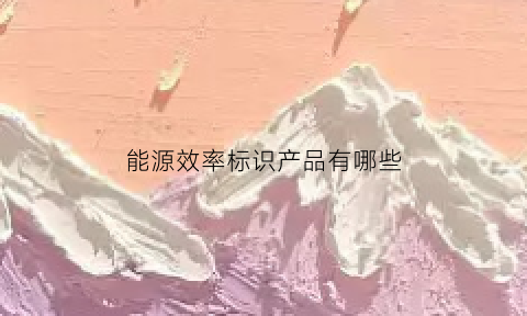 能源效率标识产品有哪些