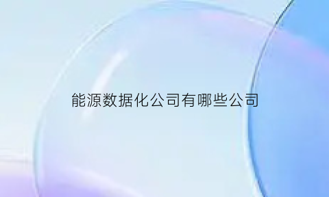 能源数据化公司有哪些公司(能源数据中心的用途)