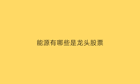 能源有哪些是龙头股票