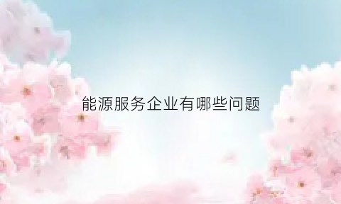 能源服务企业有哪些问题