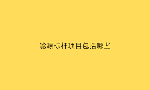 能源标杆项目包括哪些(能源标签)