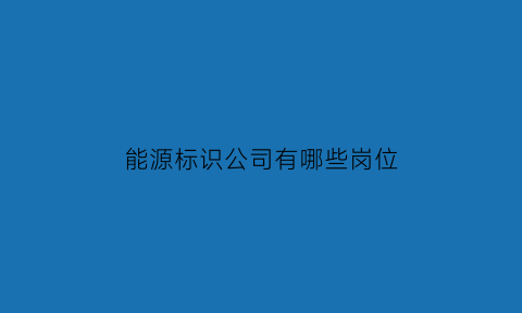 能源标识公司有哪些岗位(能源标识公司有哪些岗位职责)