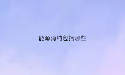 能源消纳包括哪些