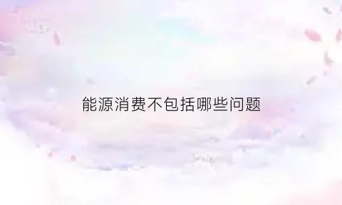 能源消费不包括哪些问题