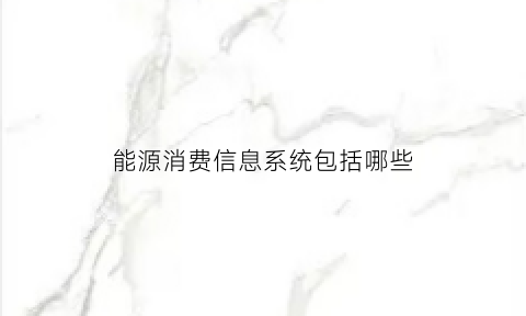 能源消费信息系统包括哪些