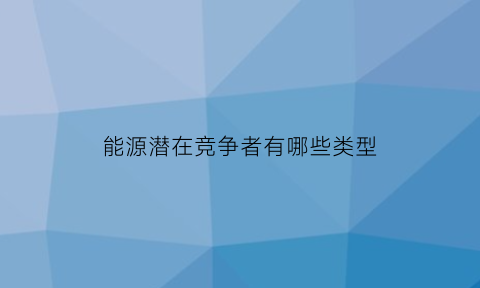 能源潜在竞争者有哪些类型