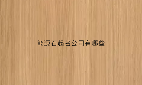 能源石起名公司有哪些